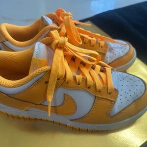Nike Yellow and White Low-Top Sneakers